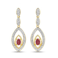 Ruby Silver Earrings