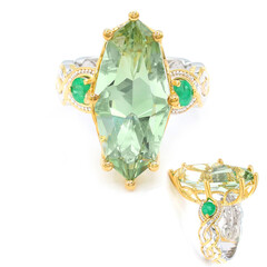 Green Amethyst Silver Ring (Gems en Vogue)