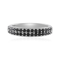 Black Spinel Silver Ring