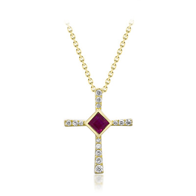 14K AAA Mozambique Ruby Gold Necklace (CIRARI)