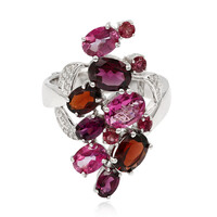 Mozambique Garnet Silver Ring (Dallas Prince Designs)