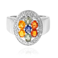 Fancy Sapphire Silver Ring