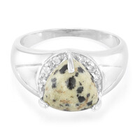 Dalmatian Jasper Silver Ring