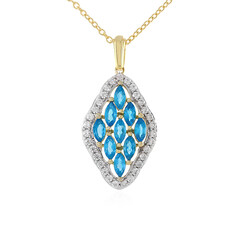 Neon Blue Apatite Silver Necklace