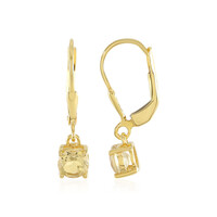 Yellow Beryl Silver Earrings