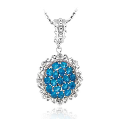 Neon Blue Apatite Silver Necklace (Dallas Prince Designs)
