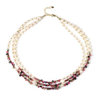 White Freshwater Pearl Silver Necklace (Riya)