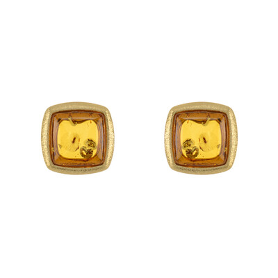 Cognac Baltic Amber Silver Earrings (dagen)