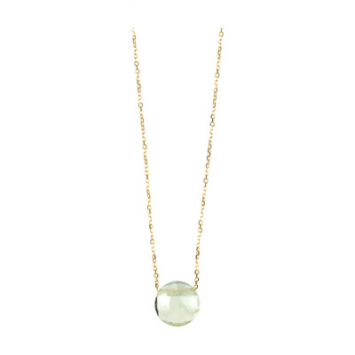 9K Green Amethyst Gold Necklace (dagen)