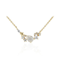 Rainbow Moonstone Silver Necklace