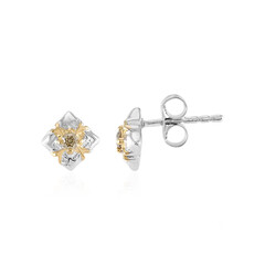 I3 Champagne Diamond Silver Earrings