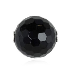Black Onyx Silver Charm