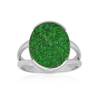 Uvarovite Silver Ring (Bali Barong)