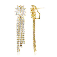 White Topaz Silver Earrings