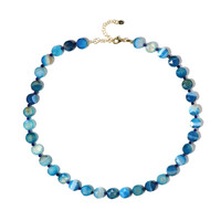 Blue Agate Silver Necklace
