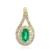 Zambian Emerald Silver Pendant