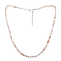 Pink Opal Silver Necklace