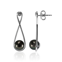 Tahitian Pearl Silver Earrings (TPC)