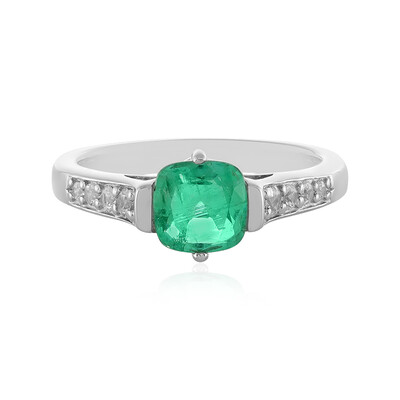 Colombian Emerald Silver Ring