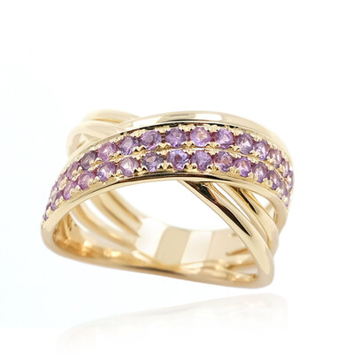 9K Unheated Ceylon Purple Sapphire Gold Ring