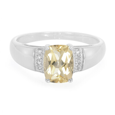Champagne Quartz Silver Ring