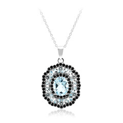 Sky Blue Topaz Silver Necklace
