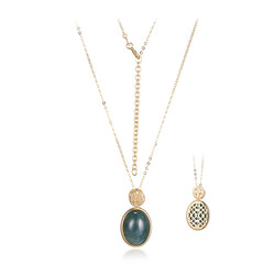 Green Agate Silver Necklace