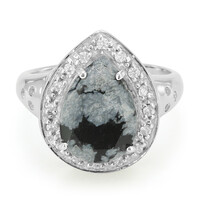 Snowflake Obsidian Silver Ring