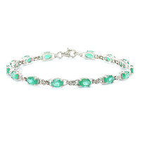 Zambian Emerald Silver Bracelet