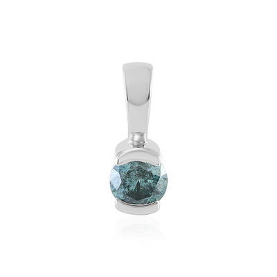 14K I2 Sky Blue Diamond Gold Pendant