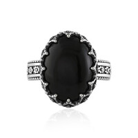 Black Onyx Silver Ring
