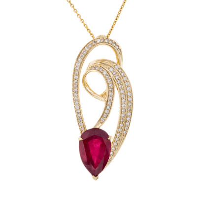 14K Madagascar Ruby Gold Necklace (de Melo)