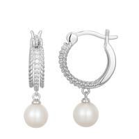 White Freshwater Pearl Silver Earrings