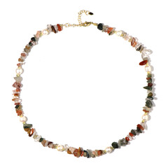 White Freshwater Pearl Silver Necklace (Riya)