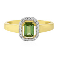 Green Tourmaline Silver Ring