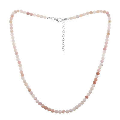 Pink Opal Silver Necklace