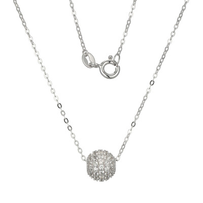 Zircon Silver Necklace (Adela Silber)