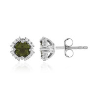 Moldavite Silver Earrings