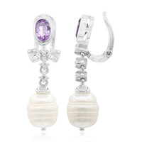 Freshwater pearl Silver ear clips (TPC)