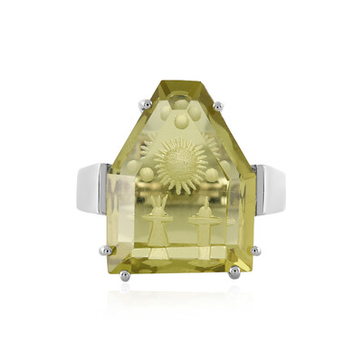 Lemon Quartz Silver Ring