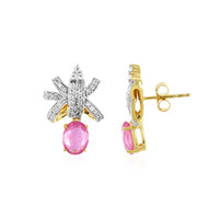 Madagascar Pink Sapphire Silver Earrings