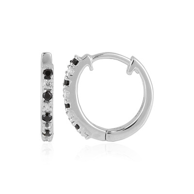 Black Spinel Silver Earrings