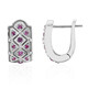 Pink Sapphire Silver Earrings (Remy Rotenier)