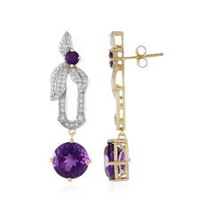 14K Zambian Amethyst Gold Earrings (SUHANA)