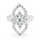 Fancy Diamond Silver Ring