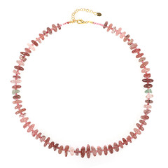 Strawberry Quartz Silver Necklace