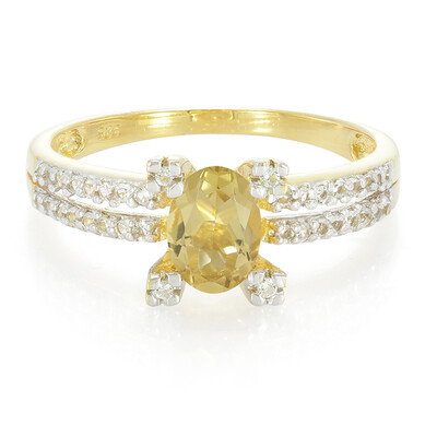 Champagne Quartz Silver Ring