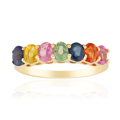 Green Sapphire Silver Ring