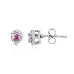 Madagascar Pink Sapphire Silver Earrings