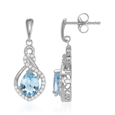 Sky Blue Topaz Silver Earrings